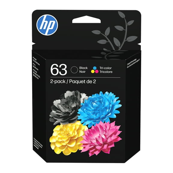 HP 63 Clr/Blk Ink Crtg Combo 2-Pack