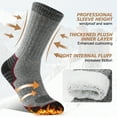 thumbnail image 4 of Wool Socks for Men and Women Thermal Crew Winter Hiking Warm Boot Socks For Work With Cushioned Sole 3 Pairs, 4 of 8