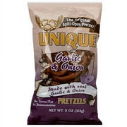 Unique Garlic & Onion Pretzels, 11 oz (Pack of 12)