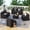 Black Rattan - Black, variant on BaPiPro 7‑Piece Modular Outdoor Patio Furniture Set, Brown Wicker Sectional Sofa with Thickened Dark Gray Cushions & Coffee Table, All‑Weather for Backyard, Porch, Deck & Balcony