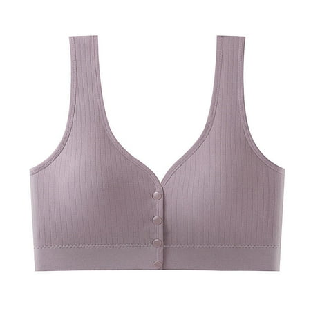 Gnurob Clearance Deals Women s Seamless Maternity Bras for Pregnancy Front Closure Bralette No Underwire Nursing Bra for Mother Purple One Size
