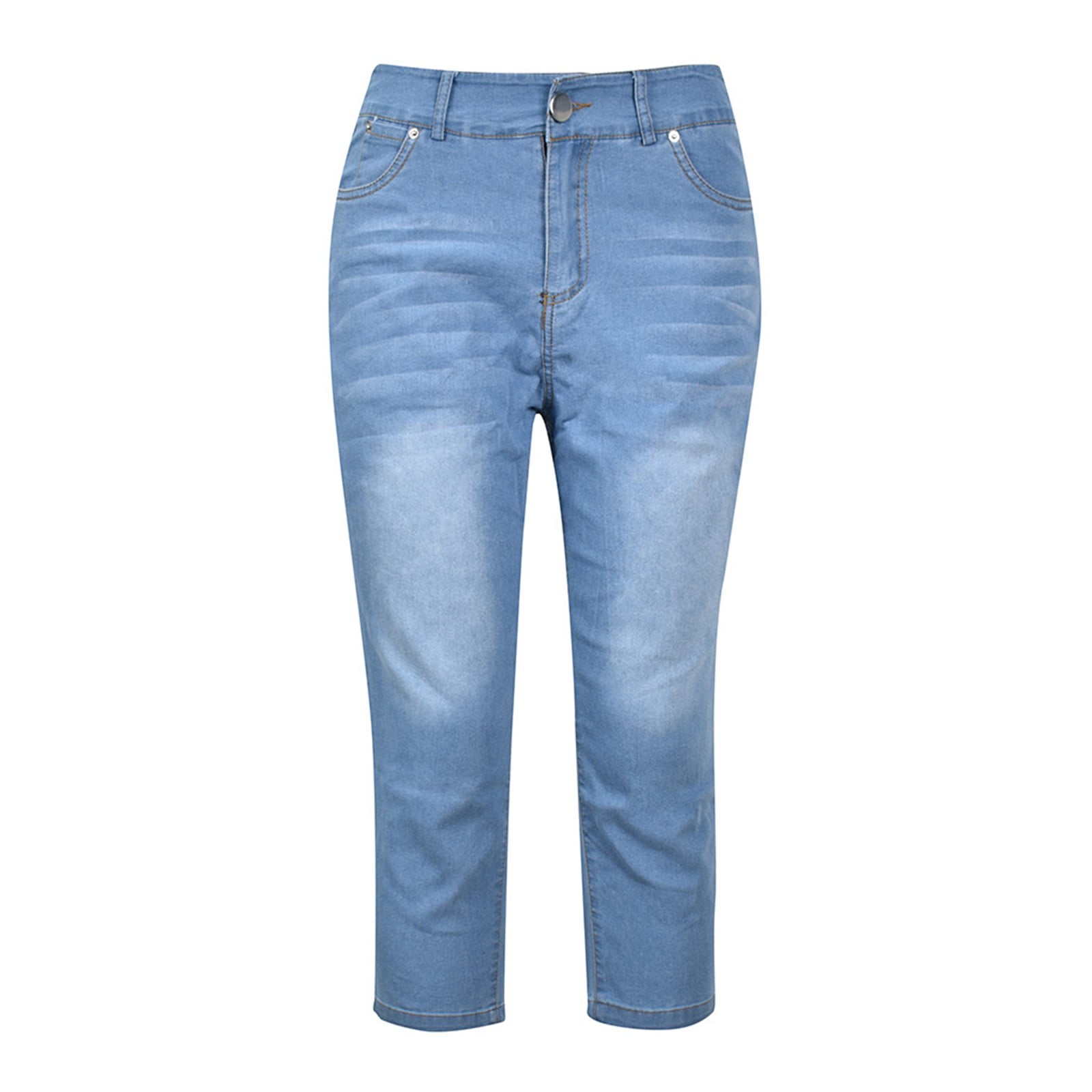 NerYuo Jean Capri Femme Pantacourt été Elastique Taille Haute Wide Leg Baggy 3/4 Pantalons Jeans Y2K Denim Short Rétro Ample Pantalon avec Poches