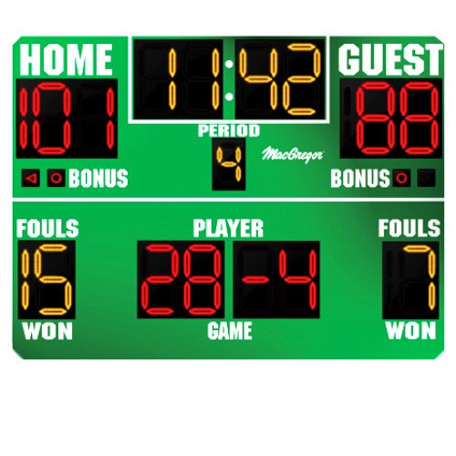 8' x 5' Basketball Scoreboard with Double Bonus/Timeouts Left Walmart