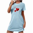 thumbnail image 4 of Sakmal Short Sleeve Moomoo Nightgownss for Women Love Valentines Plus Size Night dress Short Heart Print Womens Nightgown 2X, 4 of 5