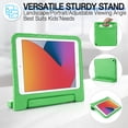 thumbnail image 4 of iPad 9th/8th/7th Generation 2021/2020/2019(10.2 inch) case, Shockproof, Silicone Rubber EVA Portable Handle Stand Protective Kids Cover Case for iPad 9 8 7 Gen 10.2", Green, 4 of 5