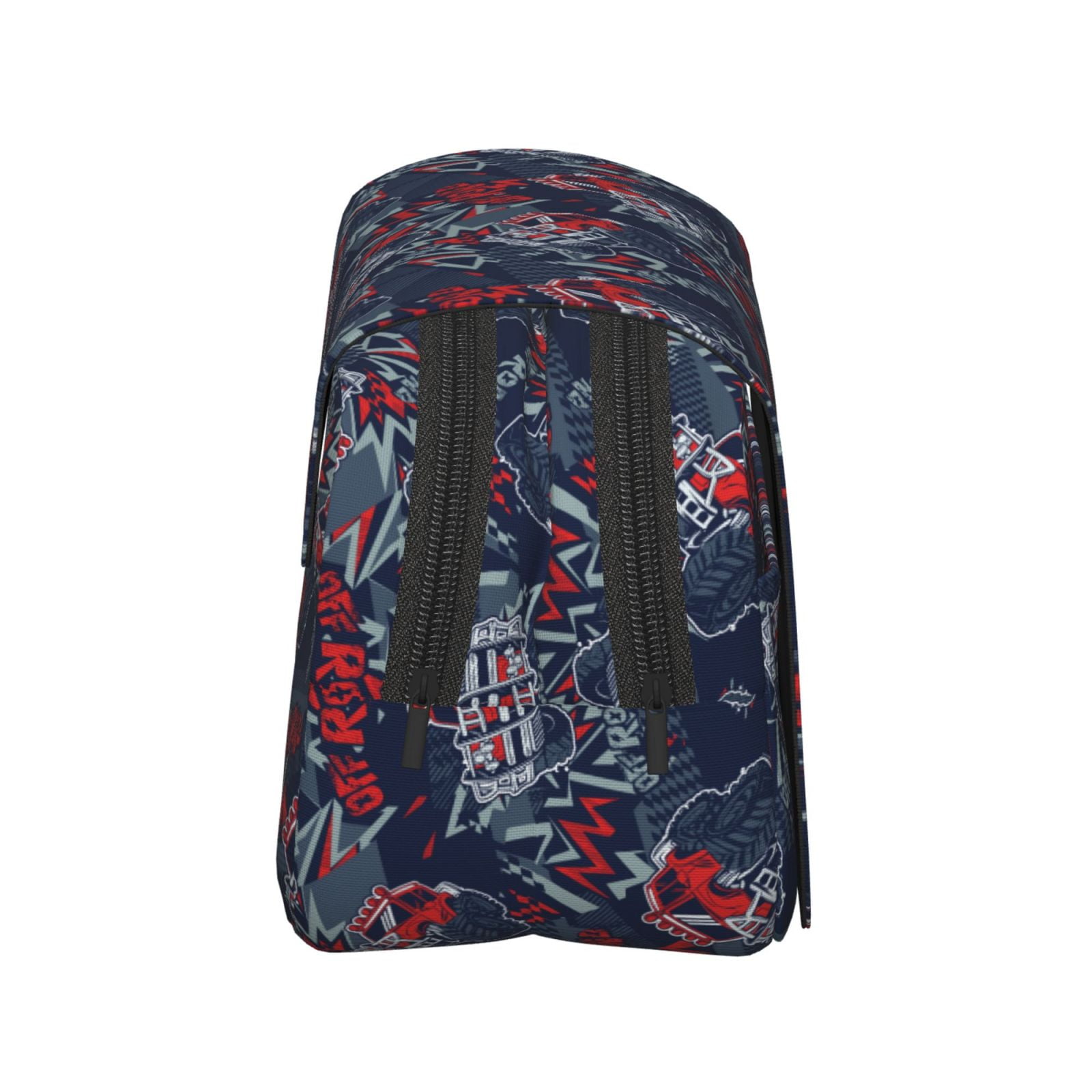 Rateoe Cool Red Off-Road Vehicle Pattern Double Clamshell Pen Case, Storage Organizer with Two Zipper Compartments– Holds Up to 50 Pencils & Pens