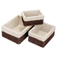 thumbnail image 1 of 3 Piezas Canastas Organizadoras, Cesta de Almacenamiento Rectangular, Canasta con Forro de Tela Extraíble, Cestas Tejida a Mano para Hogar, 1 of 4