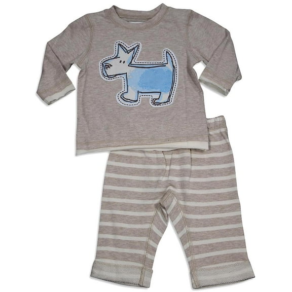 Pepper Toes - Baby Boys Long Sleeve Turtle Pant Set 30339-3Months (NATURAL)