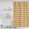 thumbnail image 6 of Ginger Yellow Buffalo Plaid Bathroom Shower Curtains with 12 Hooks Polyester Waterproof Shower Curtain for Stalls and Bathtubs Farmhouse Retro Checked Decorative Bathroom Privacy Curtain 66x72 Inches, 6 of 7