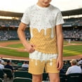 thumbnail image 2 of XAOFW Back To School Outfits For Boys Short Sleeve Ice Cream Printed Tops Shorts Toddler Kids Summer Cute Clothing Sets 13-14 Years, 2 of 5