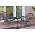 thumbnail image 4 of Jeco 3pc Santa Maria Black Rocker Wicker Chair Set - Brick Red Cushions, 4 of 10