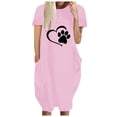 thumbnail image 1 of Robe avec Poches pour Femmes Mode Femmes Ample Imprimé Cœur Col Rond Poches Décontractée Manches Courtes Robe Robe avec Manches pour Femmes Robe Décontractée pour Femmes Robe Courte pour Femmes, 1 of 4