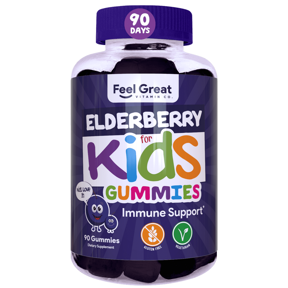 Elderberry Gummies for Kids by Feel Great 365 (90 Servings) with Immune