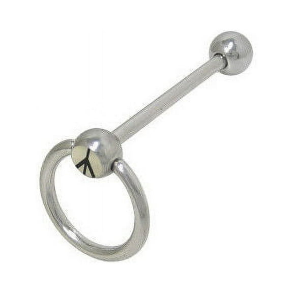 Door Knocker Peace Sign Barbell Tongue Ring