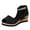 Black, variant on Women's Fringed Espadrilles Wedge Sandals Rhinestone Lightweight Suede Peep Toe Platform Dressy Shoes