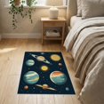 thumbnail image 3 of ODIKA 2'x3' Washable Accent Rug Playroom Ship Galaxy Theme Rocket Science Motif Classroom Themed for Bedroom, Nursery, RV, Pet Friendly, Bedside Mat, 3 of 7