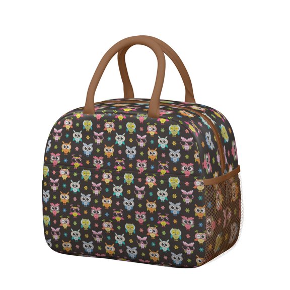 Reusable Owl Lnsulated Lunch Bag for Women & Men-Leakproof Water-Resistant Cooler Tote,Large Capacity(10.6x8.7x6.3in)for Work,Office,Travel,Picnic,Beach.
