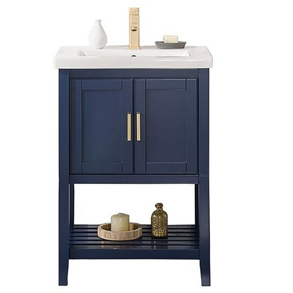 Furniture Indoor Home Decorative Bathroom, Washroom, Kitchen 24" Kd Blue Sink Vanity
