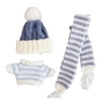 thumbnail image 2 of Vaveren Doll Sweater Clothes Set,Doll Outifits Scarf Costumes Hat,Alive Clothing,Doll Clothes,Cute Doll Clothes Suit for Pendant Doll blue striped set, 2 of 8
