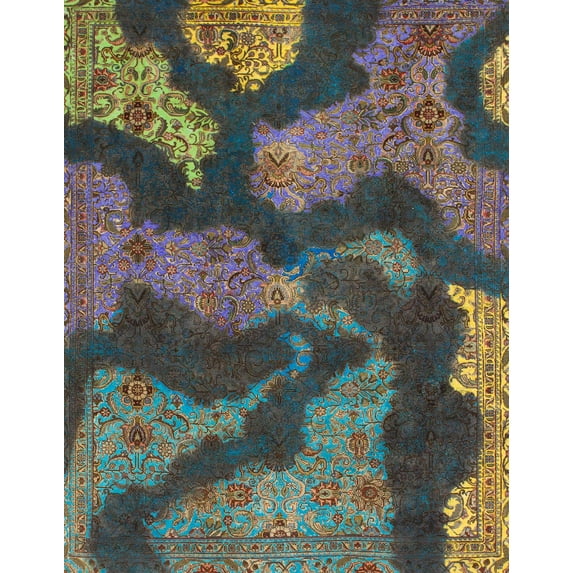 Ahgly Company Indoor Rectangle Abstract Charcoal Gray Abstract Area Rugs, 8' x 10'