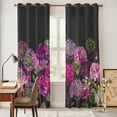 thumbnail image 5 of Kitchen Curtains 84 Inch Length 2 Panels, Watercolor Floral Grommets Window Treatment Curtain, Spring Purple Dandelion Lily Leaves Plants Thermal Curtains Drapes for Living Room/Bathroom, 5 of 9