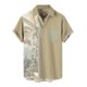 thumbnail image 1 of Camisas Para Hombre Manga Larga Camisa de manga corta con solapa y hebilla de bolsillo con impresión digital 3D para hombre (Khaki, XXL), 1 of 4