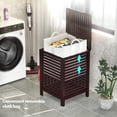 thumbnail image 3 of Bamboo Laundry Hamper with Lid, 120L Large Clothes Laundry Sorter with Removable 2-Section Liner Bag, Raised Laundry Basket Organizer for Clothing, Bathroom, Bedroom, Laundry Room, Espresso, 3 of 7