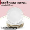 thumbnail image 2 of BTaT- White Dessert Plates, Set of 6, 8 inch, White Porcelain with Gold Trim, Small Plate, Small Appetizer Plates, Small White Plates, Dessert Plates Porcelain, 2 of 8