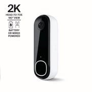 Arlo Video Doorbell 2K (2nd Gen) - 2K Battery/Wired Doorbell & Security Camera, Google Home & Alexa Compatible
