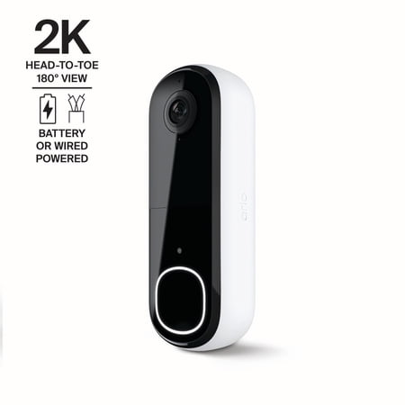 Arlo Video Doorbell 2K (2nd Gen) - 2K Battery/Wired Doorbell & Security Camera, Google Home & Alexa Compatible