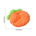 thumbnail image 3 of Kuroiy Round Carrot Shape Pet Bed Mat | Soft Flannel Indoor Cushion for Small Dogs Kittens | Warm Cozy Lint-Resistant Pad | 55x43cm Orange | Easter Gift Decor Durable Easy Care, 3 of 6