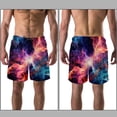 thumbnail image 3 of luoweisi Men's Beach Shorts Quick Dry Swim Trunks with Mesh Lining Galaxy L, 3 of 5
