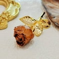 thumbnail image 5 of Gorgeous Real Dried Rose Bud Lapel Pin Brooch Gold Tone, 5 of 7