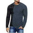 thumbnail image 2 of jsaierl Sweaters for Men Knit Crew Neck Color Block Stretch Shirt Top Long Sleeve Casual Fashion Pullover Sweater, 2 of 6