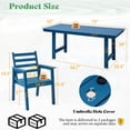 thumbnail image 2 of LUXOAK 7 Piece HDPE Outdoor Dining Set, 71" Table with 6 Chairs, Patio Furniture, Blue, 2 of 9