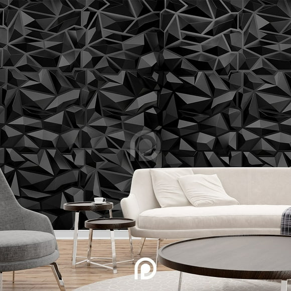 Panel Decorativo 3D DECO PVC 50x50cm Caja Con 10 Piezas X1203 CRISTAL BLACK