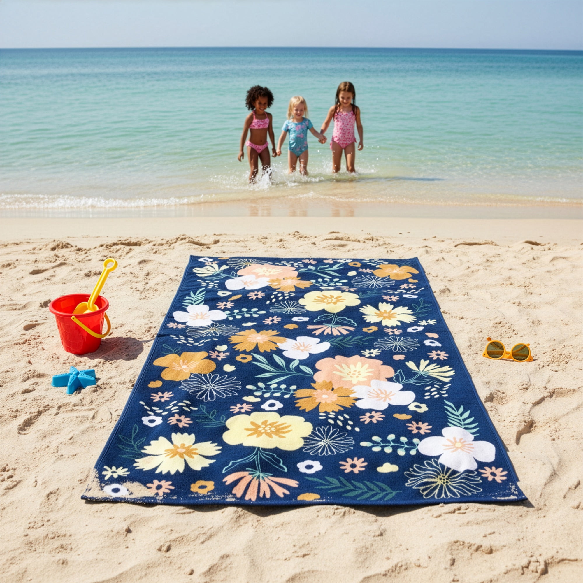 Wildkin Kids 100% Cotton Beach Towel for Boys and Girls (Wildflower Bloom)
