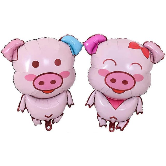 Globos de cerdo rosa con forma de cerdo de dibujos animados, globos de aluminio para baby shower, temática de animales de granja, fiesta de cumpleaños, suministros de boda, decoración