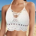 thumbnail image 1 of Sujetador de crochet para playa, sujetador de halter para mujer, ideal para actividades acuáticas en clubes y vacaciones., 1 of 8