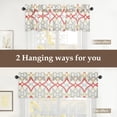 thumbnail image 4 of DriftAway Linen Textured Curtain Valances for Windows Bathroom Bedroom Living Room Kitchen Windows Basement Blinds Rod Pocket Semi Sheer 52"x14" Plus 1.75 Inches Header 1 Panel Trellis Red, 4 of 8