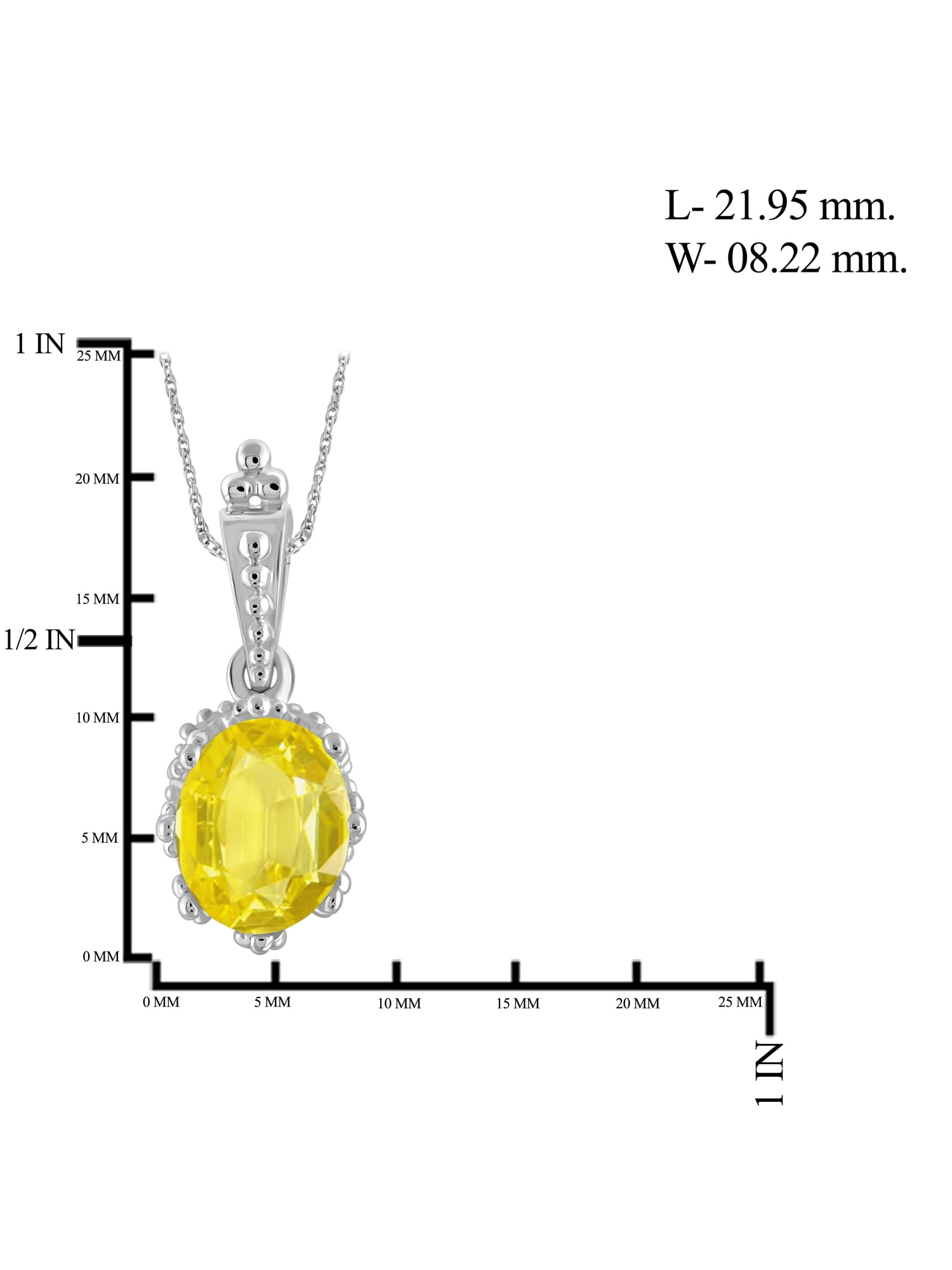 Silver Chain Necklace for Women – .925 Sterling Silver Necklace with Sparkling Genuine 2.00 CTW Yellow Sapphire – Chic, Stunning Silver Statement Necklace Gifts by JewelersClub