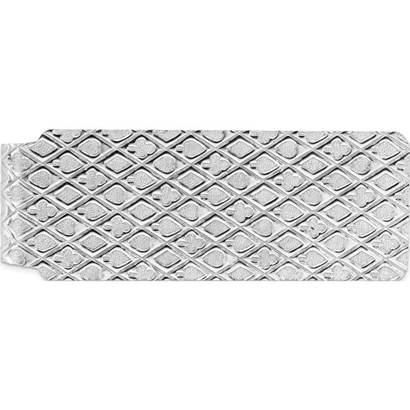 Sterling Silver Rhodium-Plated Money Clip (50 X 20) Made In United States qq129