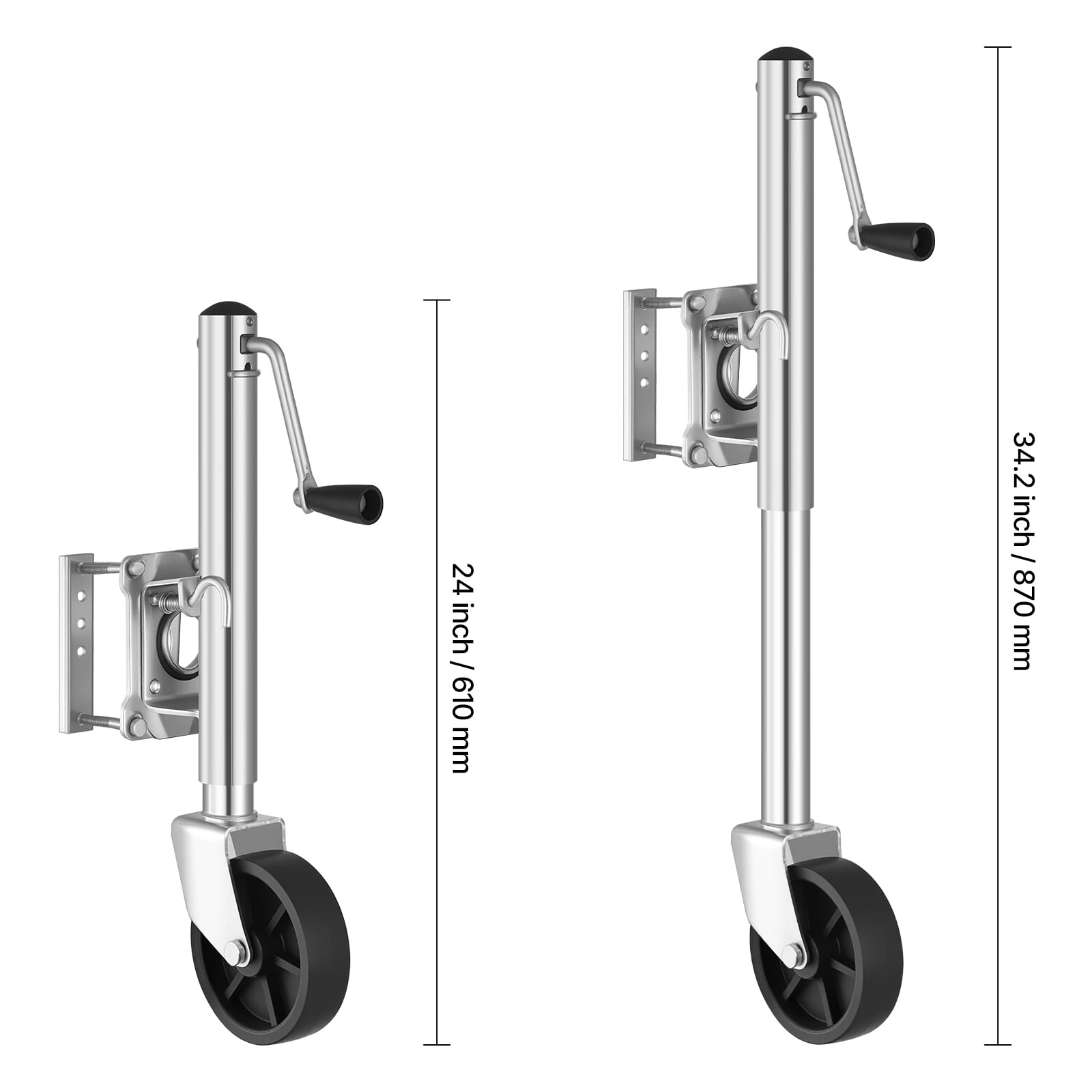 KFFKFF Trailer Jack with Wheel, 1000 lbs Capacity, Durable Swivel Design with PP Wheel & Comfortable Handle, 10-inch Lift, Suitable for RVs, Boats, Horse Trailers, and Utility Trailers