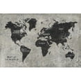 thumbnail image 3 of Wiens, James 14x11 Black Modern Framed Museum Art Print Titled - Grunge World Map, 3 of 5