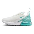thumbnail image 2 of Nike Air Max 270 Cumbre Blanco Athletic Shoes, Summit White/Emerald Rise (Kid's 11), 2 of 5