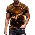 thumbnail image 2 of EQWLJWE Fashion Mens T Shirt Men Casual Round Neck Valentine's Day 3D Digital Printing Pullover Fitness Sports Shorts Sleeves T Shirt Blouse, 2 of 5