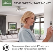 Hunter 60 inch Kennicott ENERGY STAR® Matte Black Damp Rated Ceiling Fan and Handheld Remote