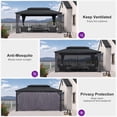 thumbnail image 3 of PURPLE LEAF 10' X 16' Outdoor Hardtop Gazebo Galvanized Steel Double Roof Aluminum Frame Patio Gazebo for Backyard Lawn and Garden Grey, 3 of 8