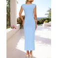 thumbnail image 4 of Vestido ZESICA 2025 de manga corta ajustado con aberturas de verano para mujer, 4 of 7
