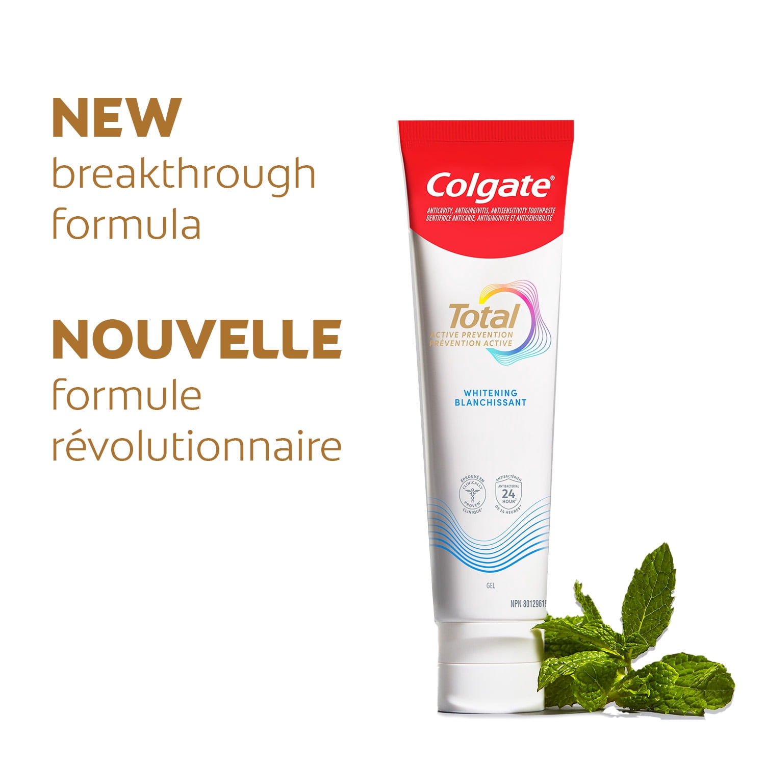 Colgate Total Prevention Active Gel Dentifrice Blanchissant, Menthe, 70 ml